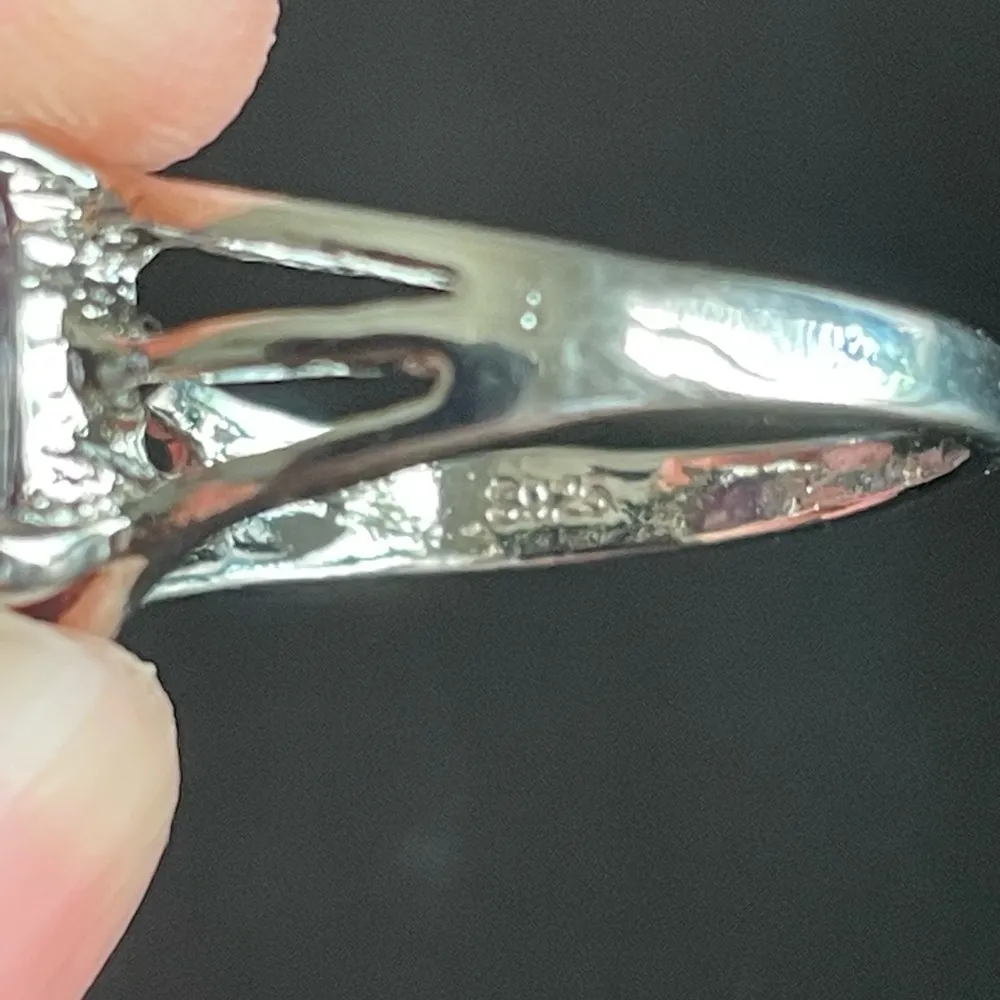 Amethyst Round purple  S925 silver ring size 7.5 - Image 4