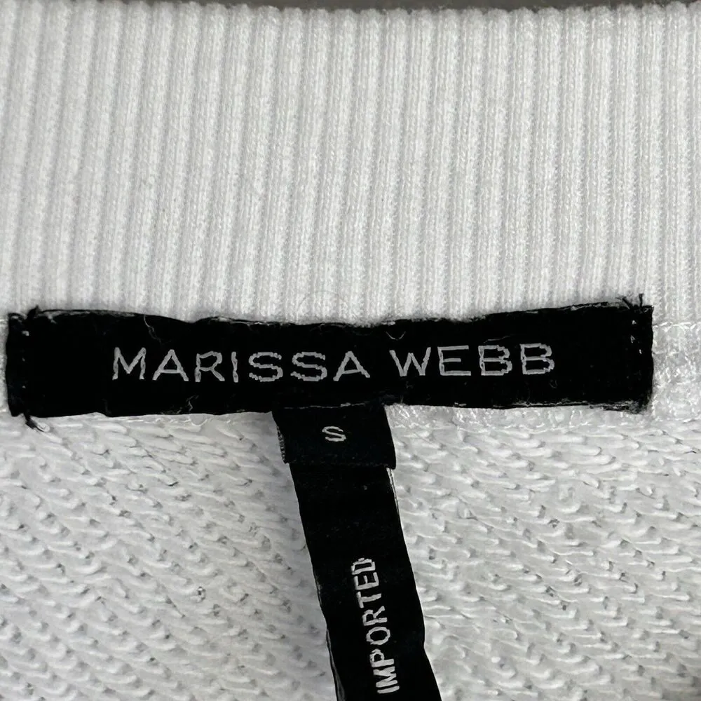 MARISSA WEBB Dress Womens Small White So Uptight Terry Henley Mini Sweatshirt - Image 7