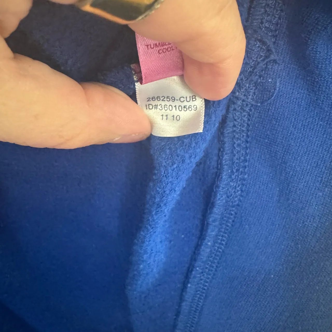 PINK Sweatshirt Womens Size Medium Blue Chicago Cubs Sporty Cozy Vintage Like - Image 6