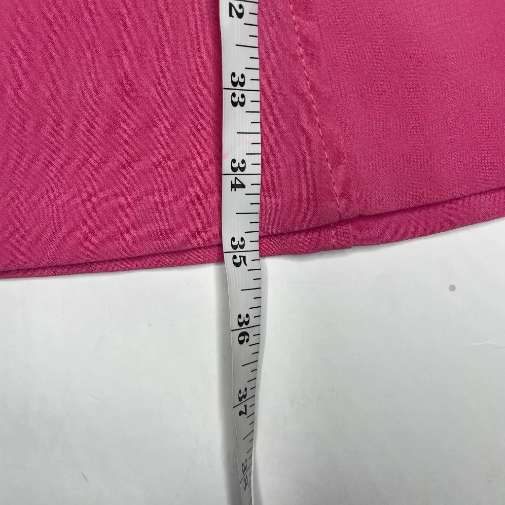 White House Black Market Pink Barbiecore Stitch Detail Midi Skater Dress 00 - Image 9