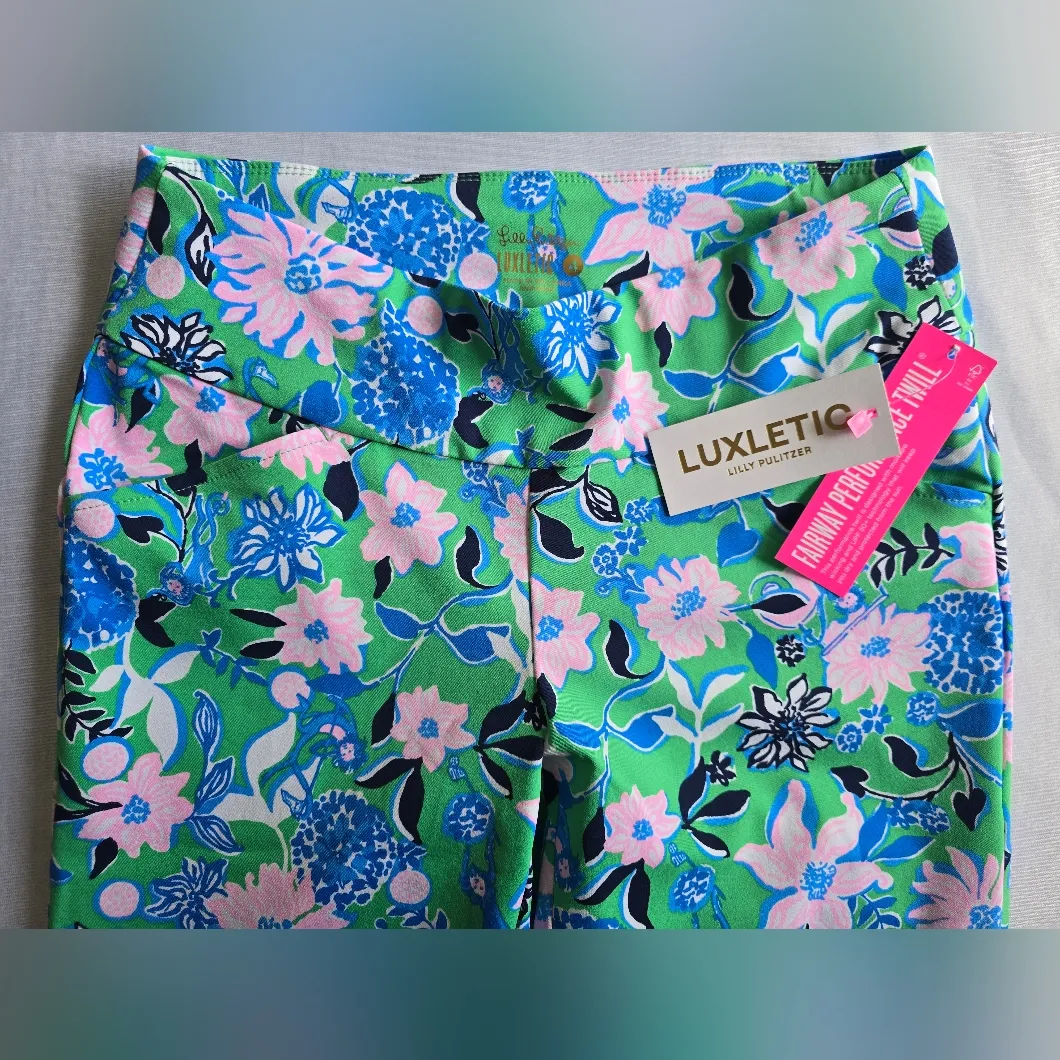 Lilly Pulitzer‎ Luxletic Corso Pant UPF 50+ Spearmint Golf Till You Drop Size 4 - Image 6
