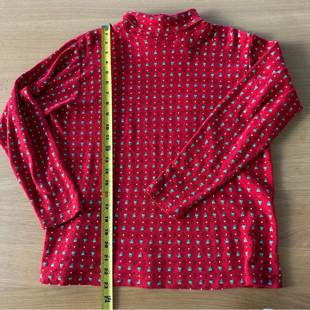 Vintage Nordstrom Red Christmas Turtleneck 100% Cotton Holiday Grandma Kidcore M - Image 10