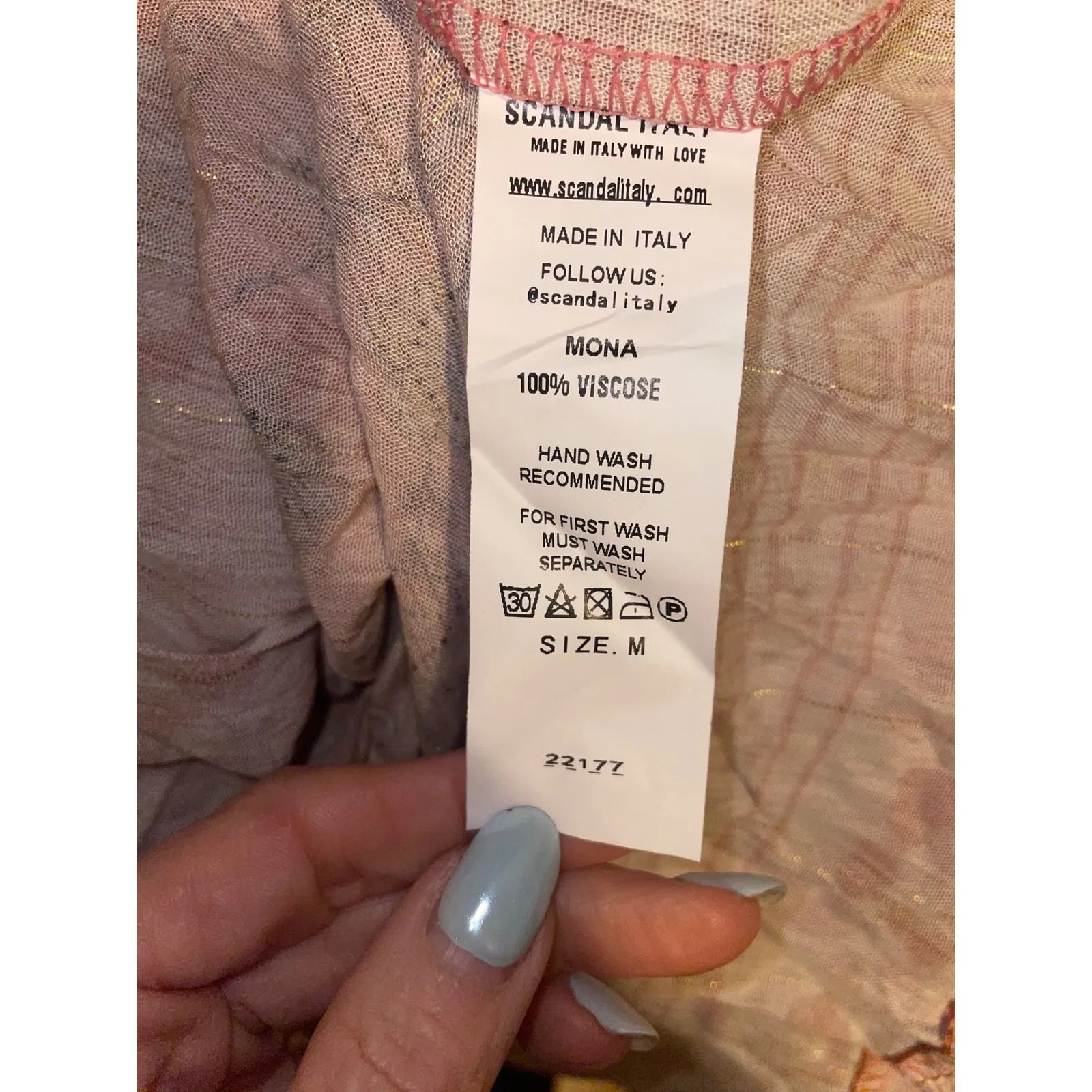 Scandal Italy Mona Boho Smocked Floral Midi Dress Made in Italy Size M Size M - Image 8