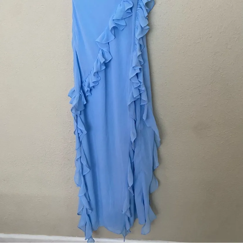HOUSE OF CB 'Ariela' Soft Blue Ruffle Maxi Dress NWOT size XS‎ - Image 11
