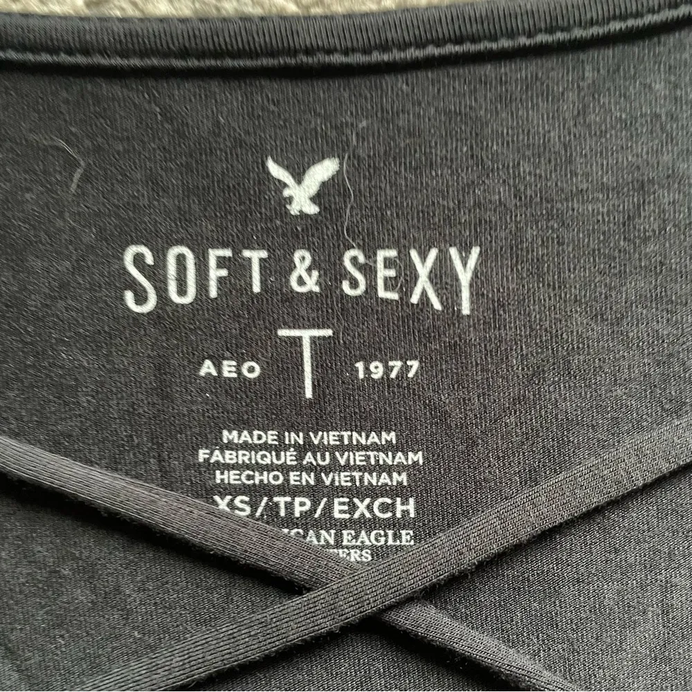 American Eagle Soft & Sexy Oversized Flowy Whimsigoth Short Sleeve Top - Image 2