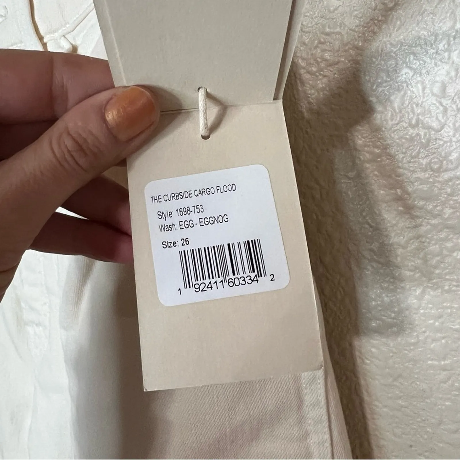 MOTHER The Curbside Cargo Flood Jeans in Egg Eggnog Cream NEW 26 White - Image 8