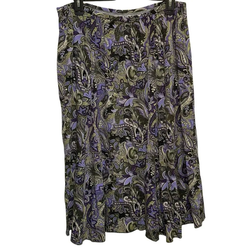 Dress Barn Multicolored Paisley Pull On Skirt - Image 3