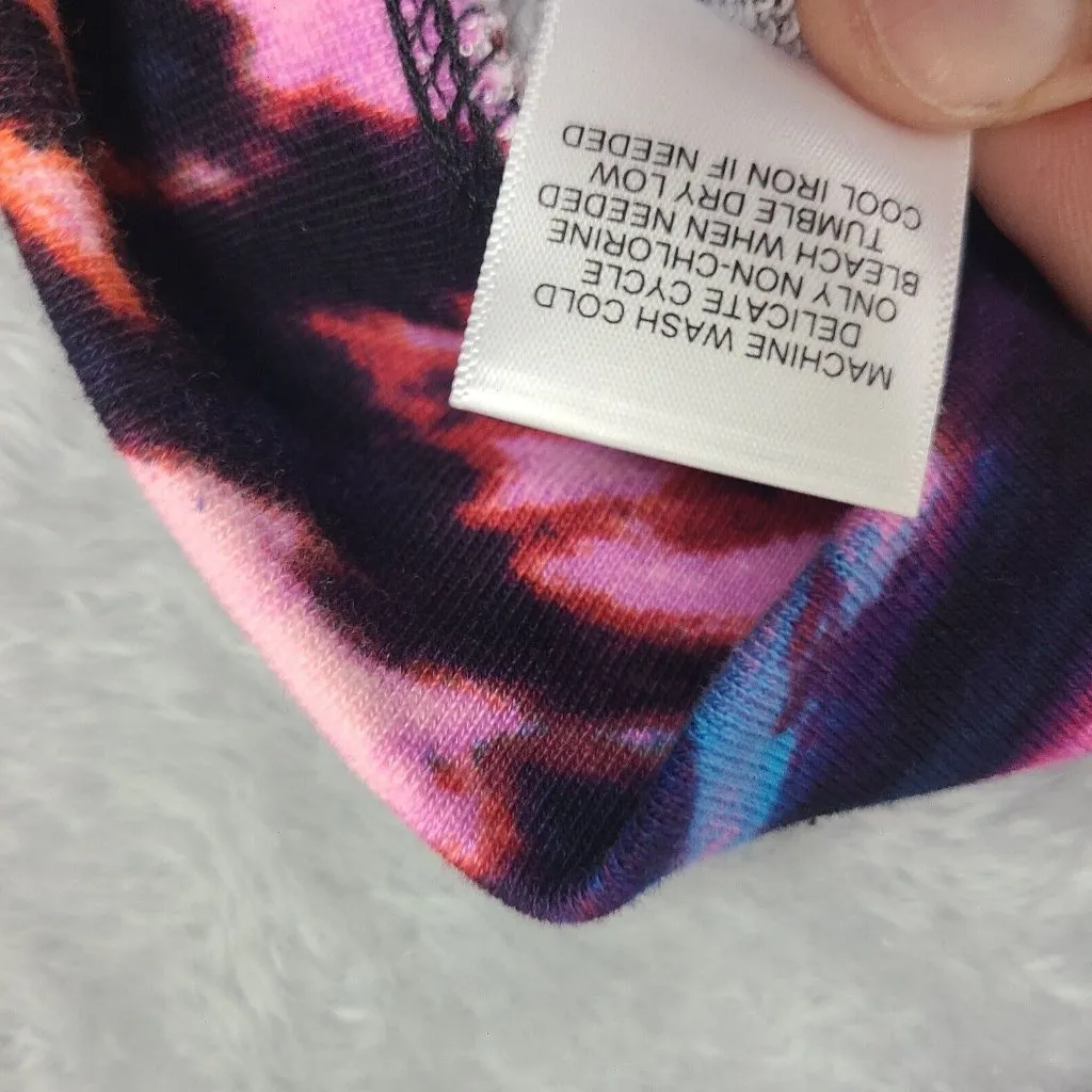 Juicy By Juicy Coture Tie Dye Swirl Black‎ Longsleeve Shirt Size Small Womens - Image 5