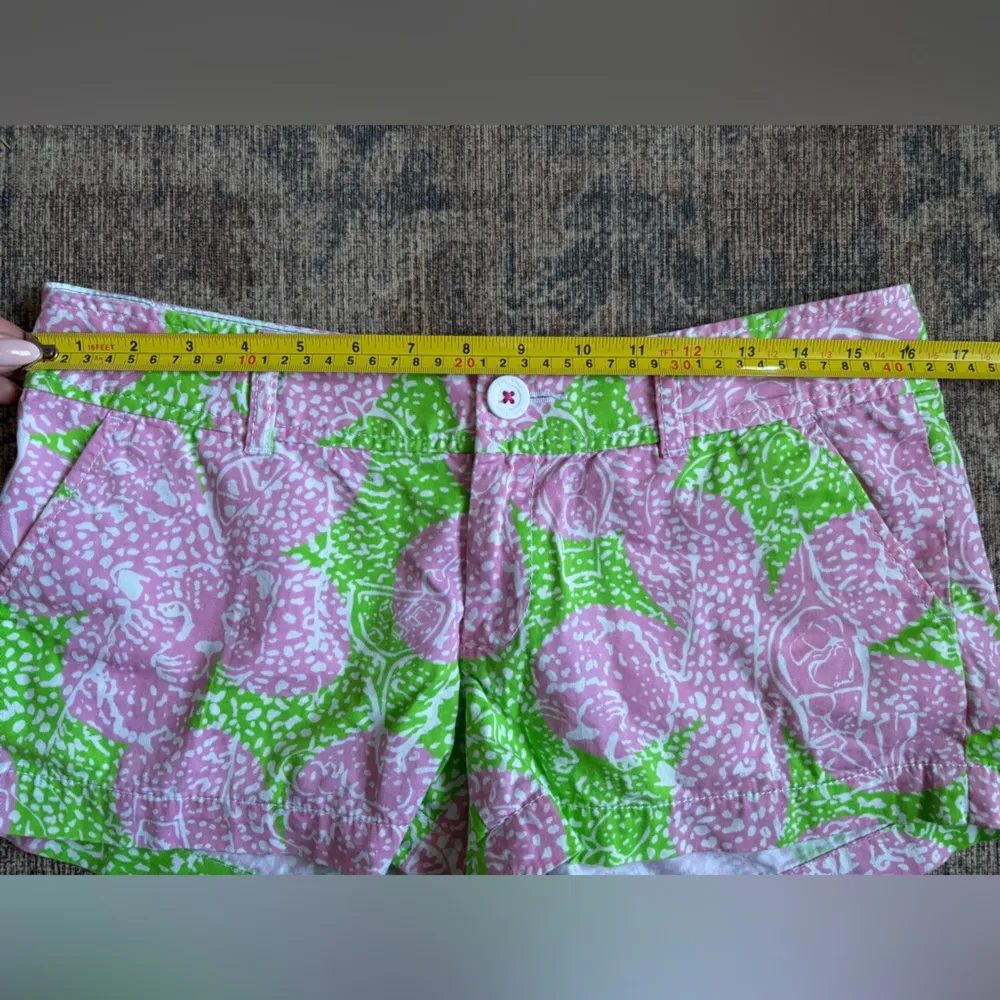 Lilly Pulitzer Walsh Shorts Limade Cheat Ya Green Pink Size 4 - Image 4