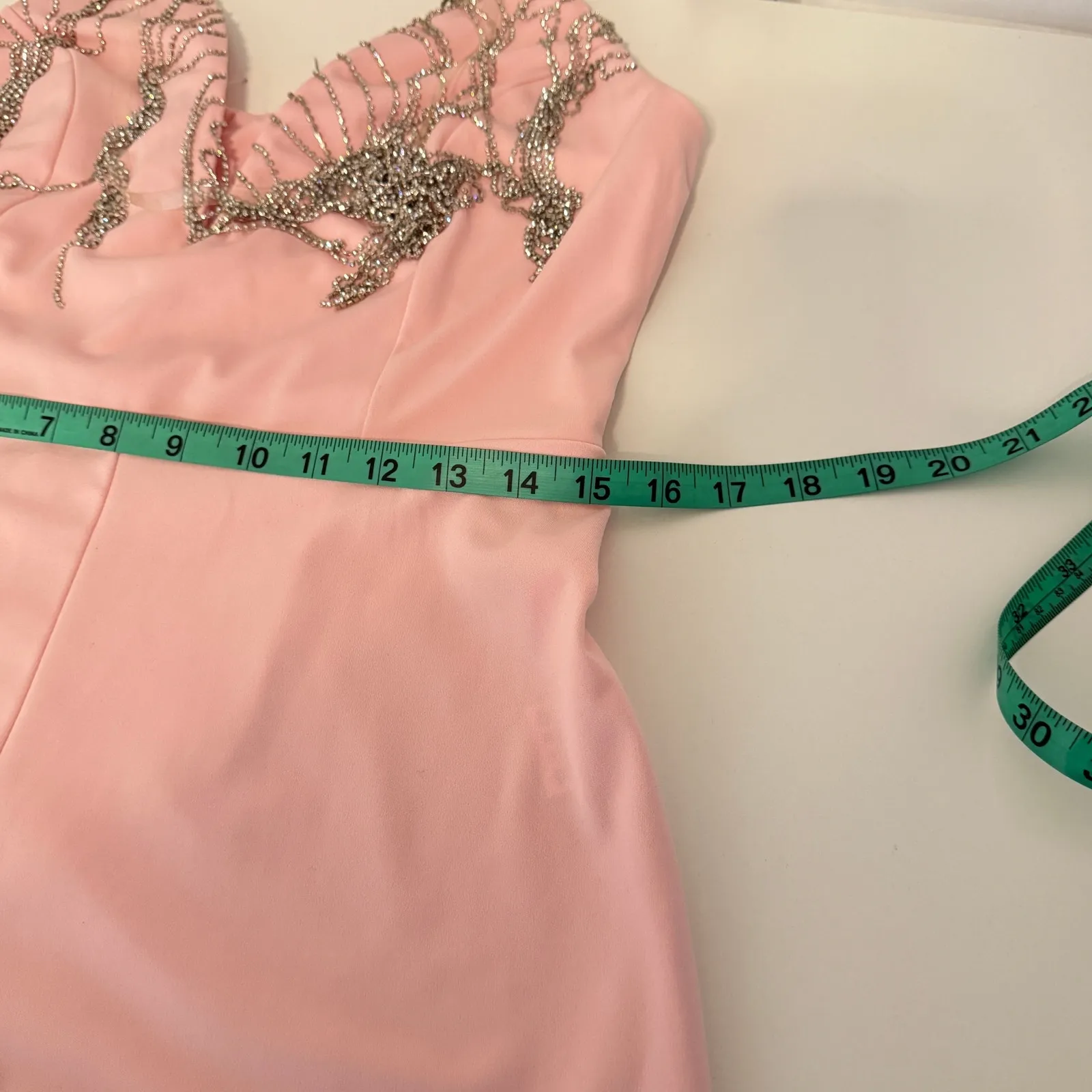 Embellished Fringed‎ In The Show Strapless Romper Size L Coquette Party Glam New Pink Size L - Image 5