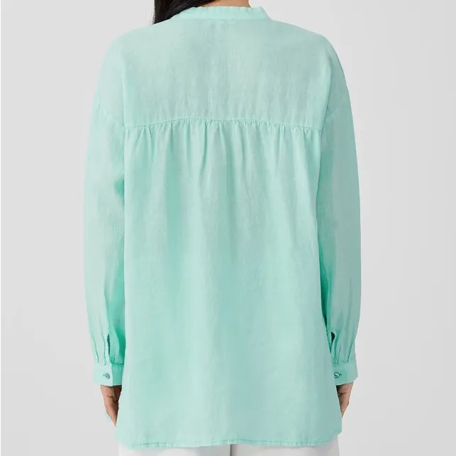 Eileen Fisher Garment Dyed Organic Handkerchief Linen Shirt - Image 3