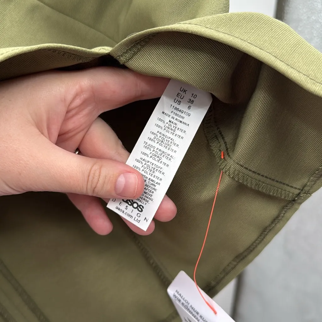 ASOS Olive Sleeveless Mini Dress‎ - Image 3