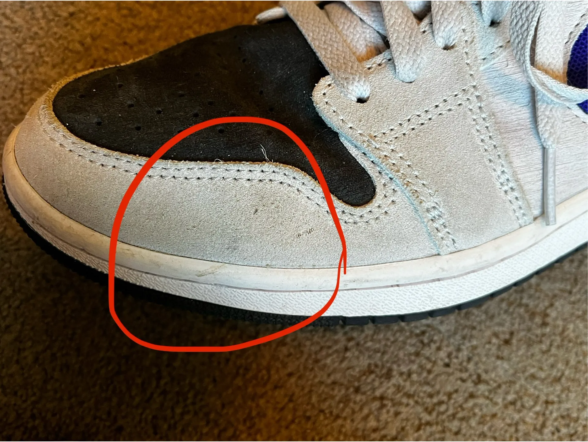 Nike Women's size 7 Air Jordan 1 Zoom CMFT 2 Blue & Grey Sneakers - Image 11