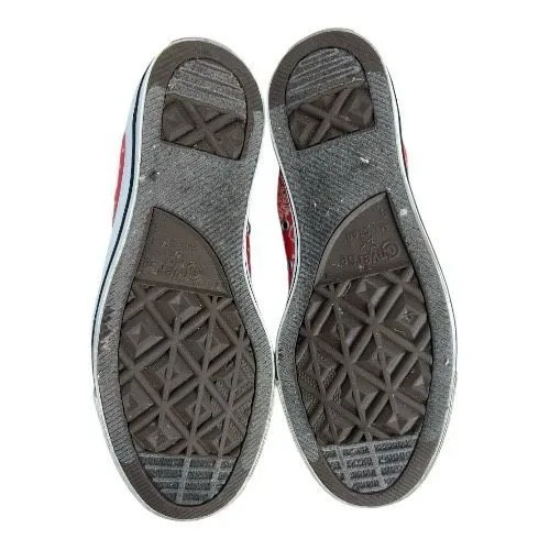 Converse All Stars Women Coral Red Bandana Print Sneakers Size 10 Skateboarding - Image 9