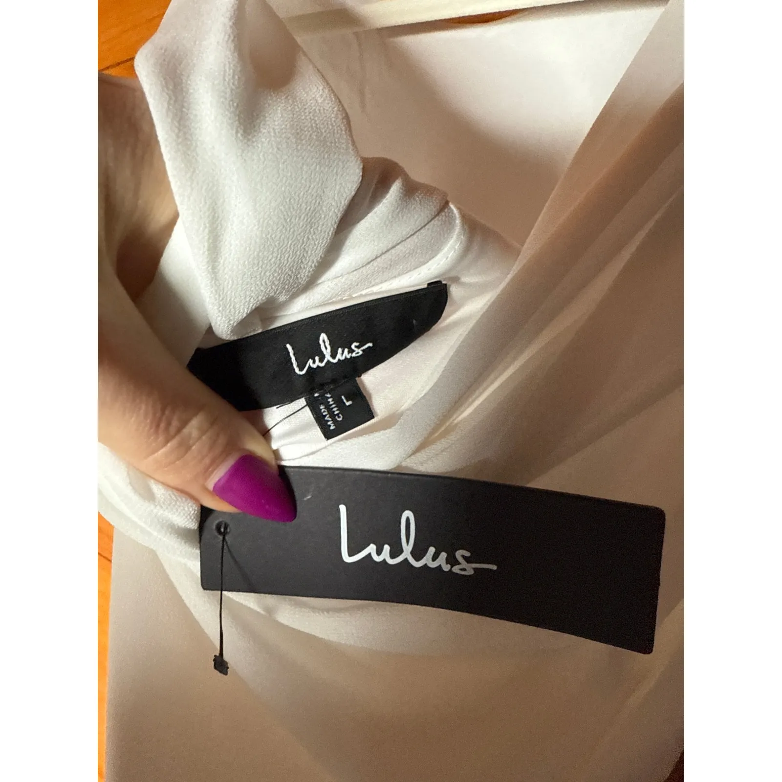 NWT Lulus Yaneli White Boat Neck Cowl Back Maxi Dress Gala Banquet Wedding Sz L - Image 8