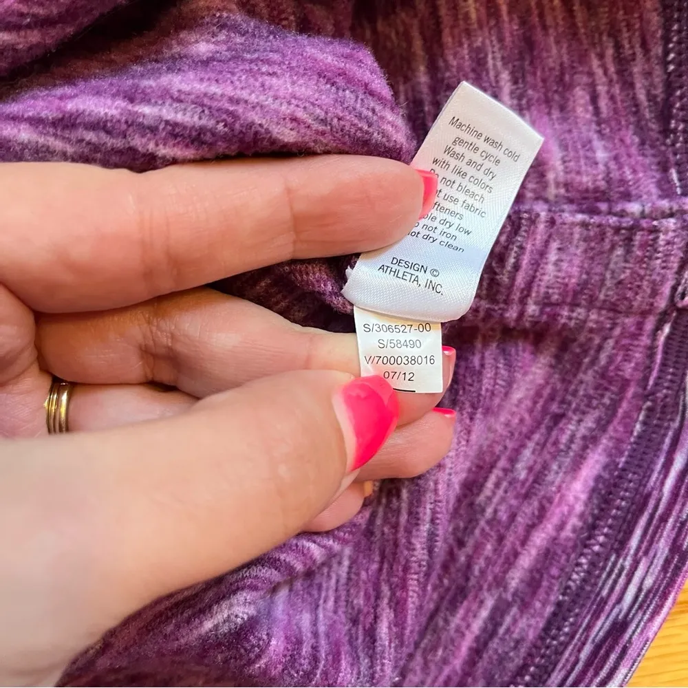 Athleta purple coastal space dye fleece pullover size XS - Image 6