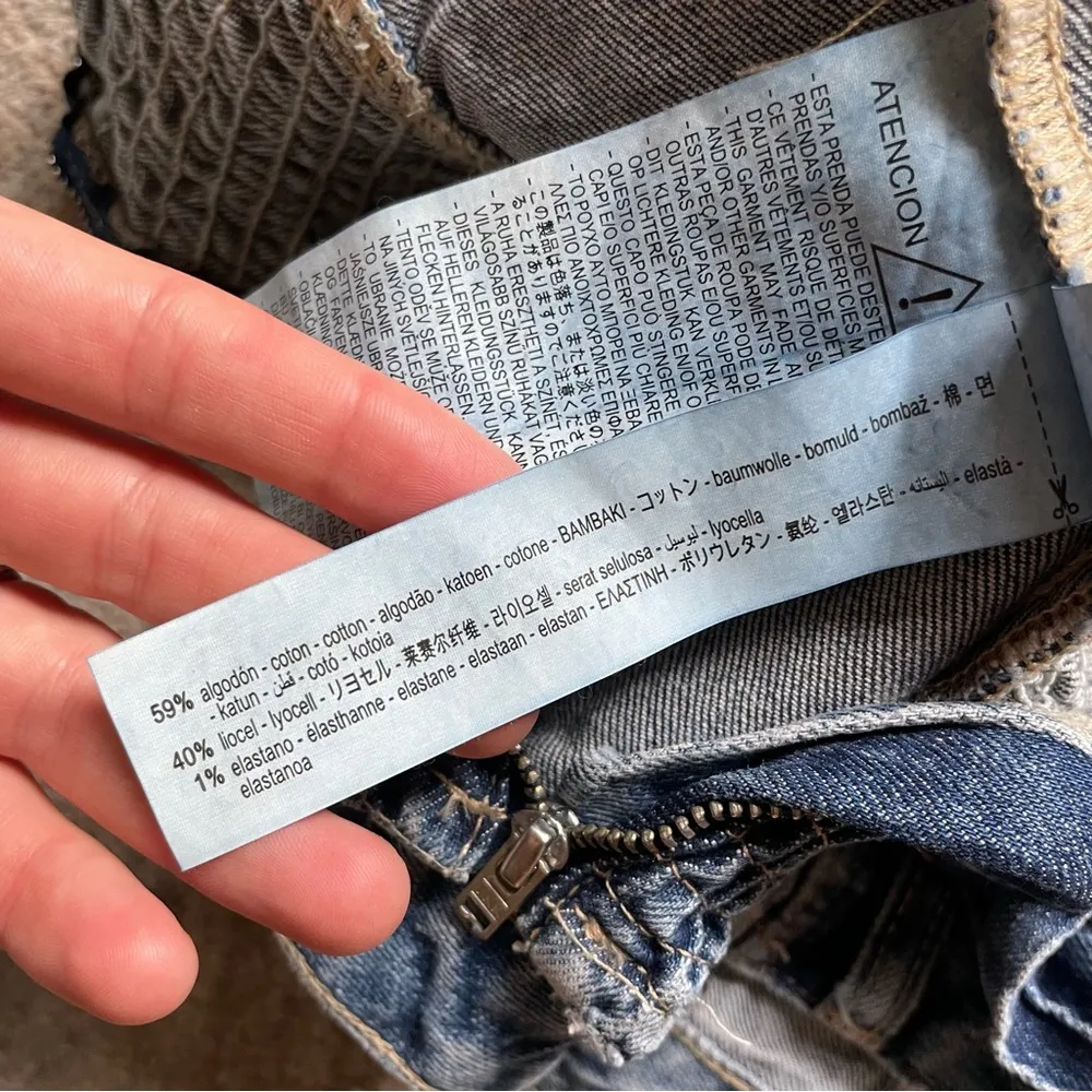 Zara Blue Denim Jean Strapless Bustier Corset Top XXL - Image 4