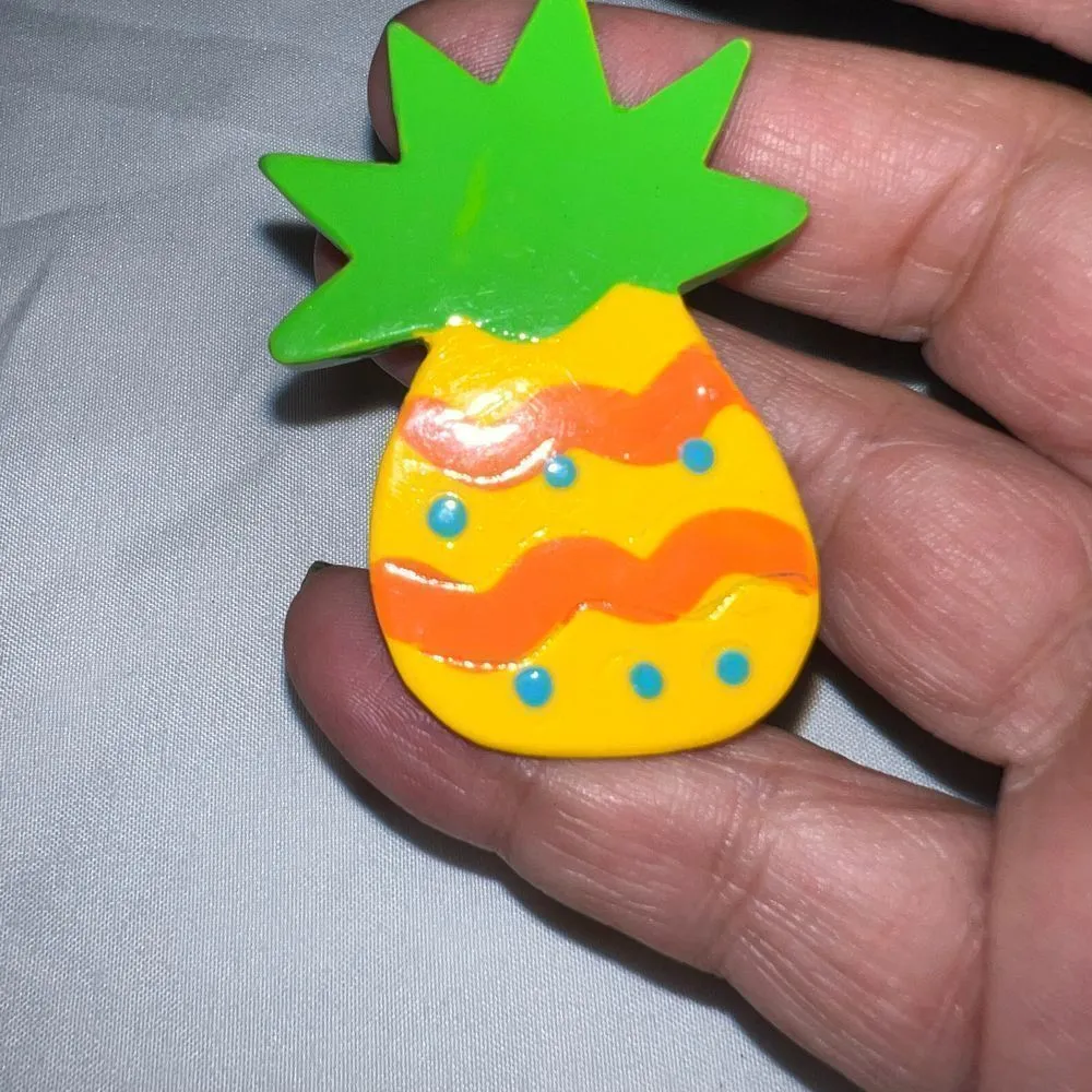Vintage 80s Pop Pineapple Pin‎ Yellow - Image 5