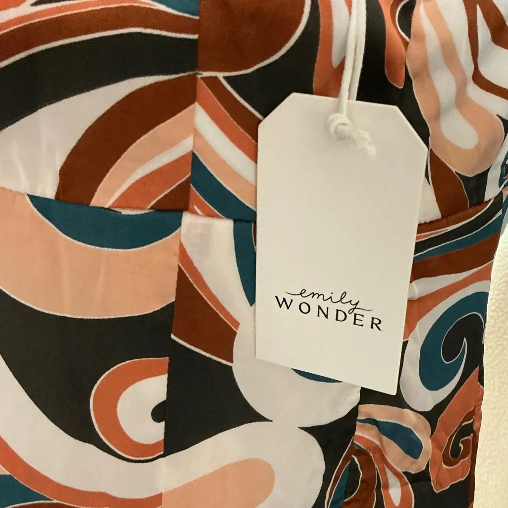 Chic Swirl Pattern Midi Dress Brown - Image 4