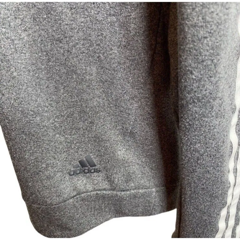 Adidas Running Women's Size Large (L) Gray Long Sleeve Sweatshirt 3 White Stripe - Image 5