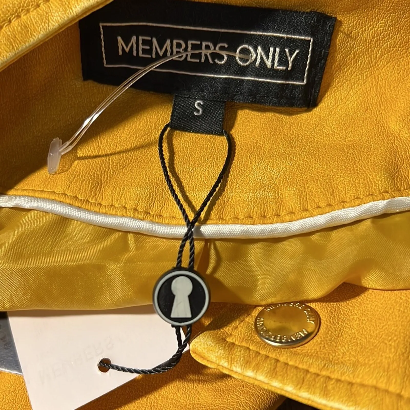 Members Only Womens Size S Collarless Moto Zipper (Tumeric) Jacket NWT - Image 7