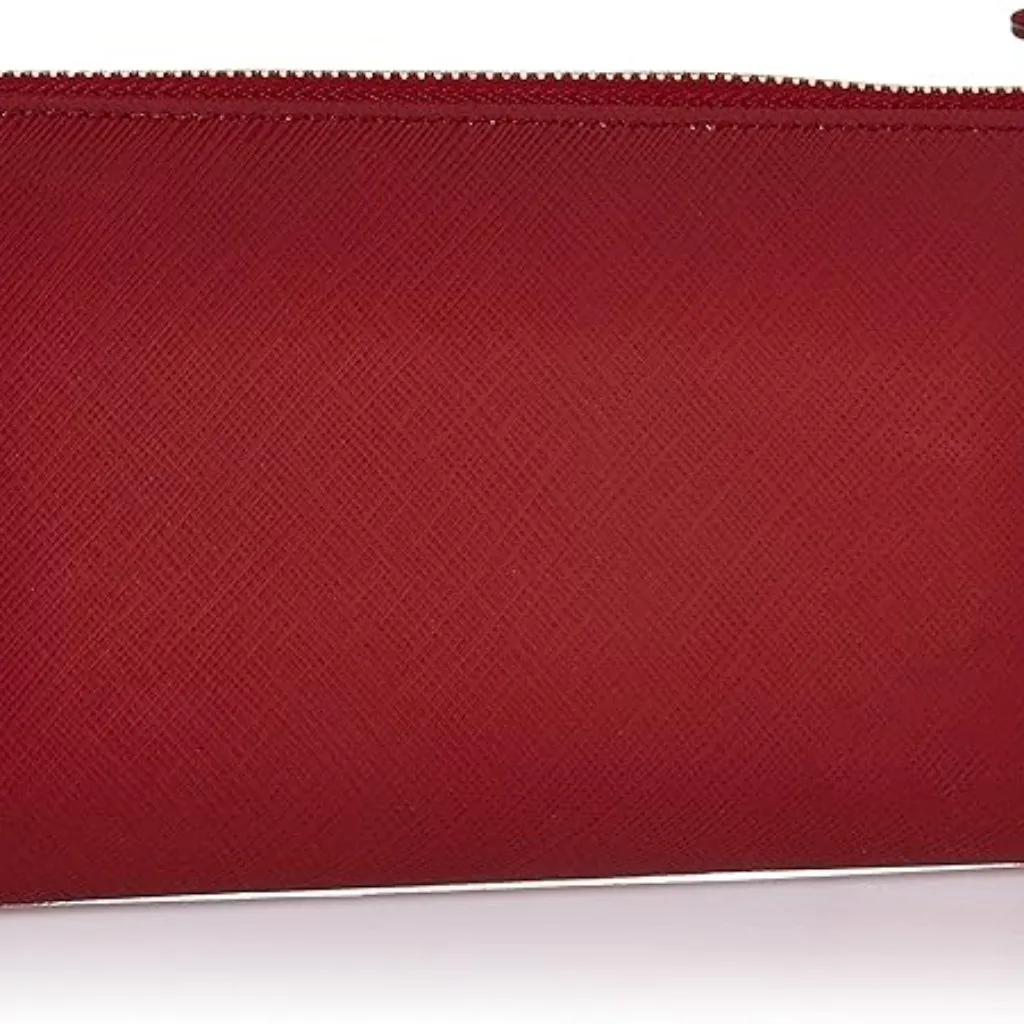 Salvatore Ferragamo Gancini Gancio Red Leather Women's Wallet Zip Around - Image 3