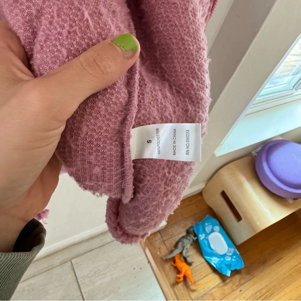 Pacsun Pink Teddy Sherpa Floral Zip Up Puffer Bomber Jacket Size Small - Image 7