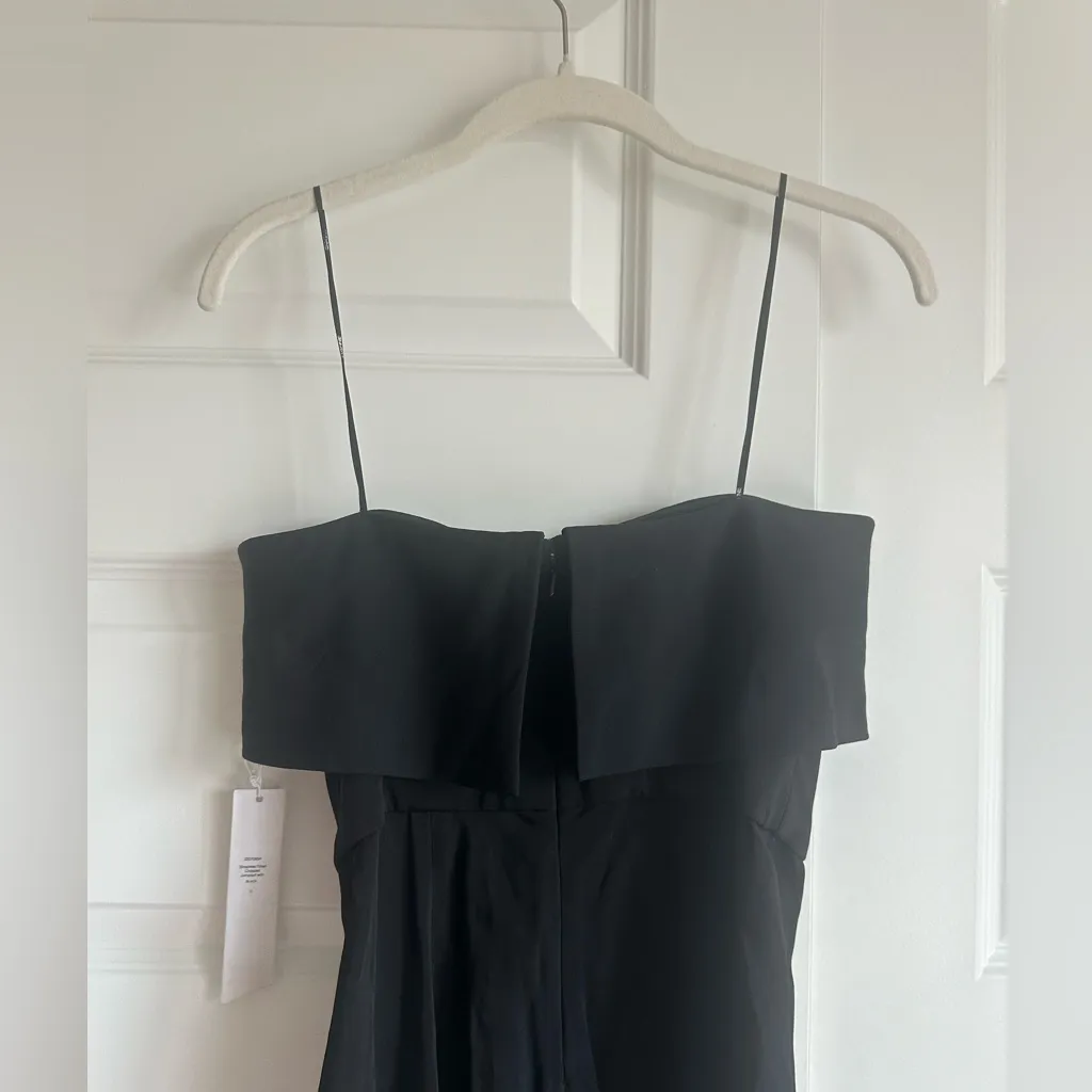 Cushnie Folded Strapless Fitted Slim‎ Leg Ankle Cropped Jumpsuit NWT Black Size 0 - Image 8