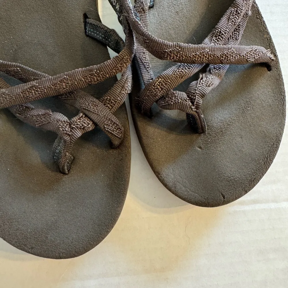 Teva Mush Olowahu Brown Strappy Flip Flop Thong Sandal Womens 11 Summer - Image 4