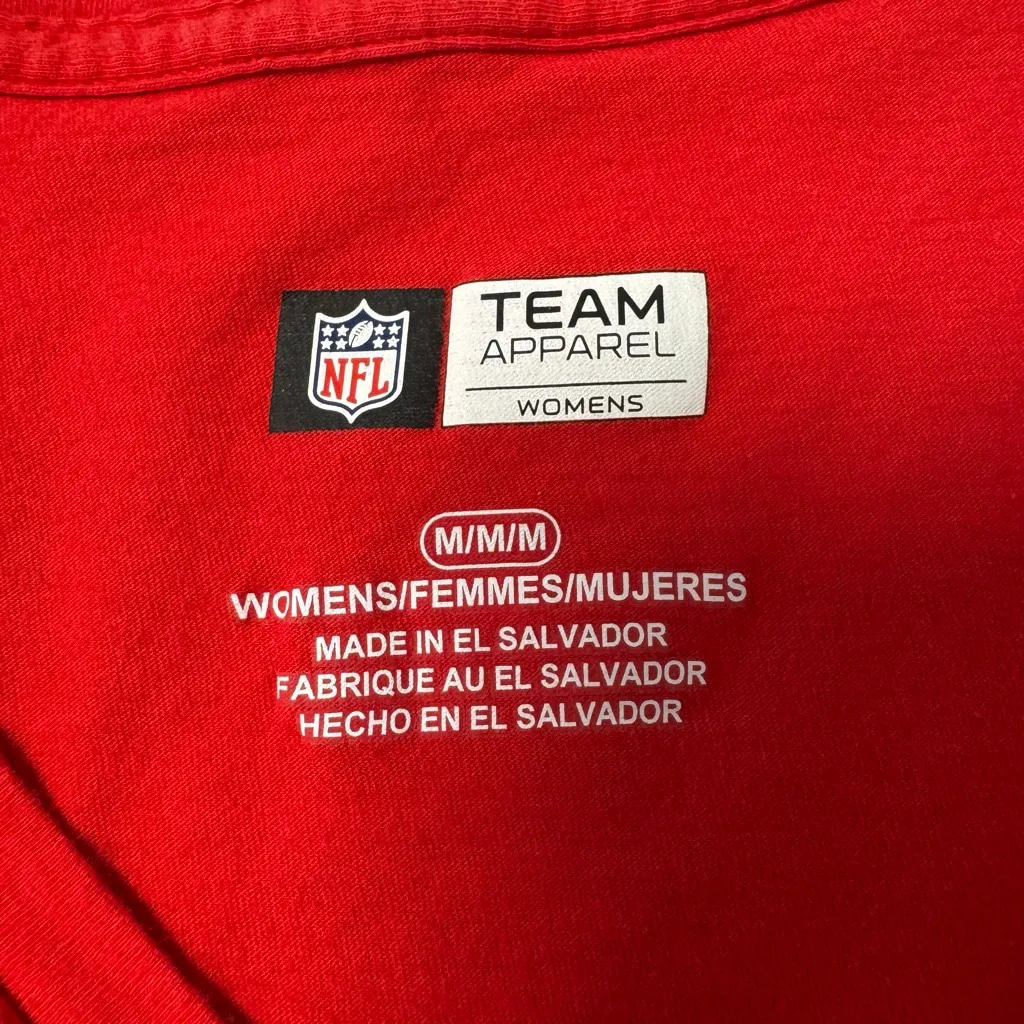 Team Apparel NFL Kansas City Chiefs Red Yellow Short Sleeve Tee M Size M - Image 3