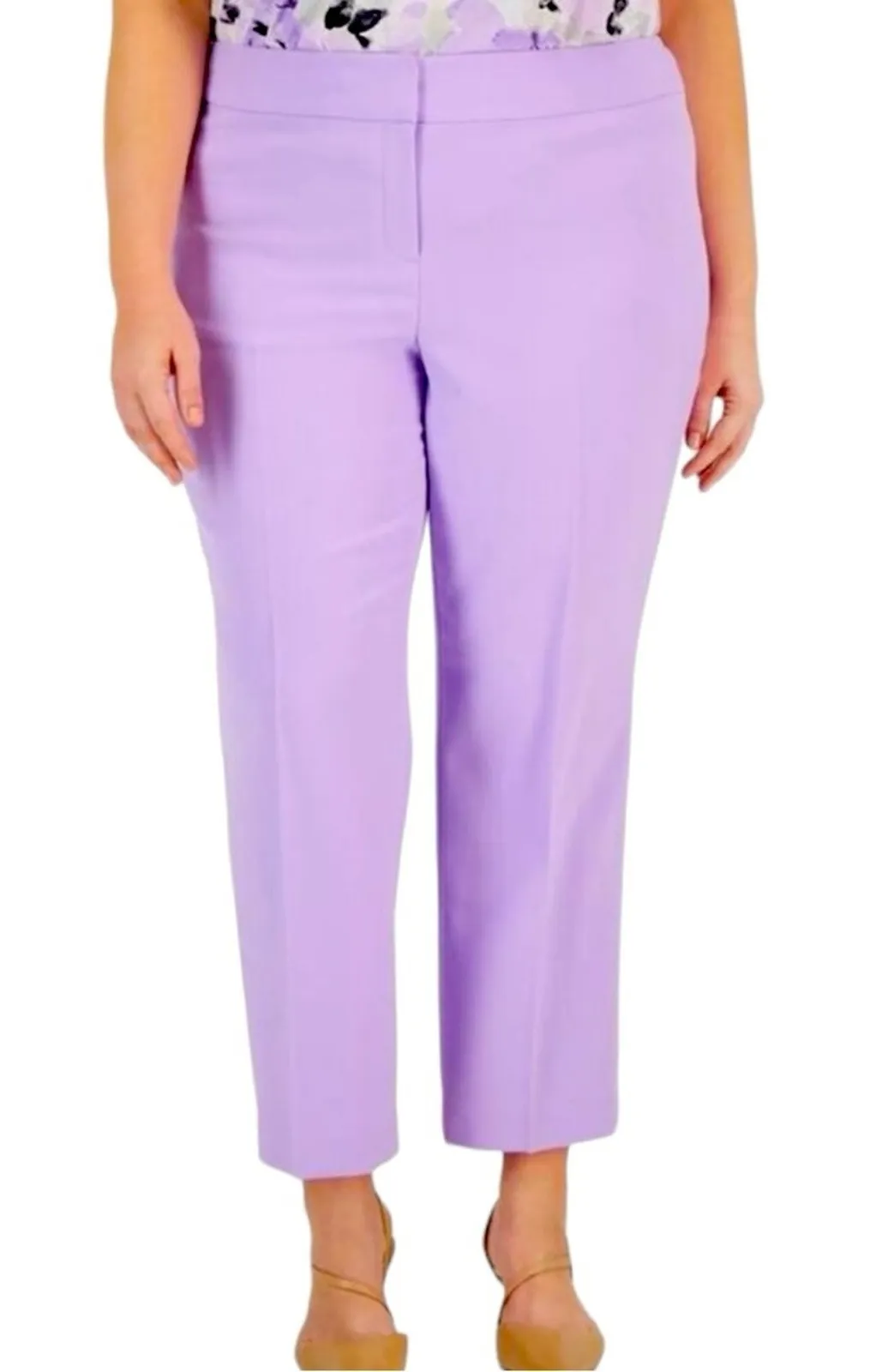 Kasper New Dress Pants Straight Leg Flat Front Purple Women’s Plus Size 20W - Image 1