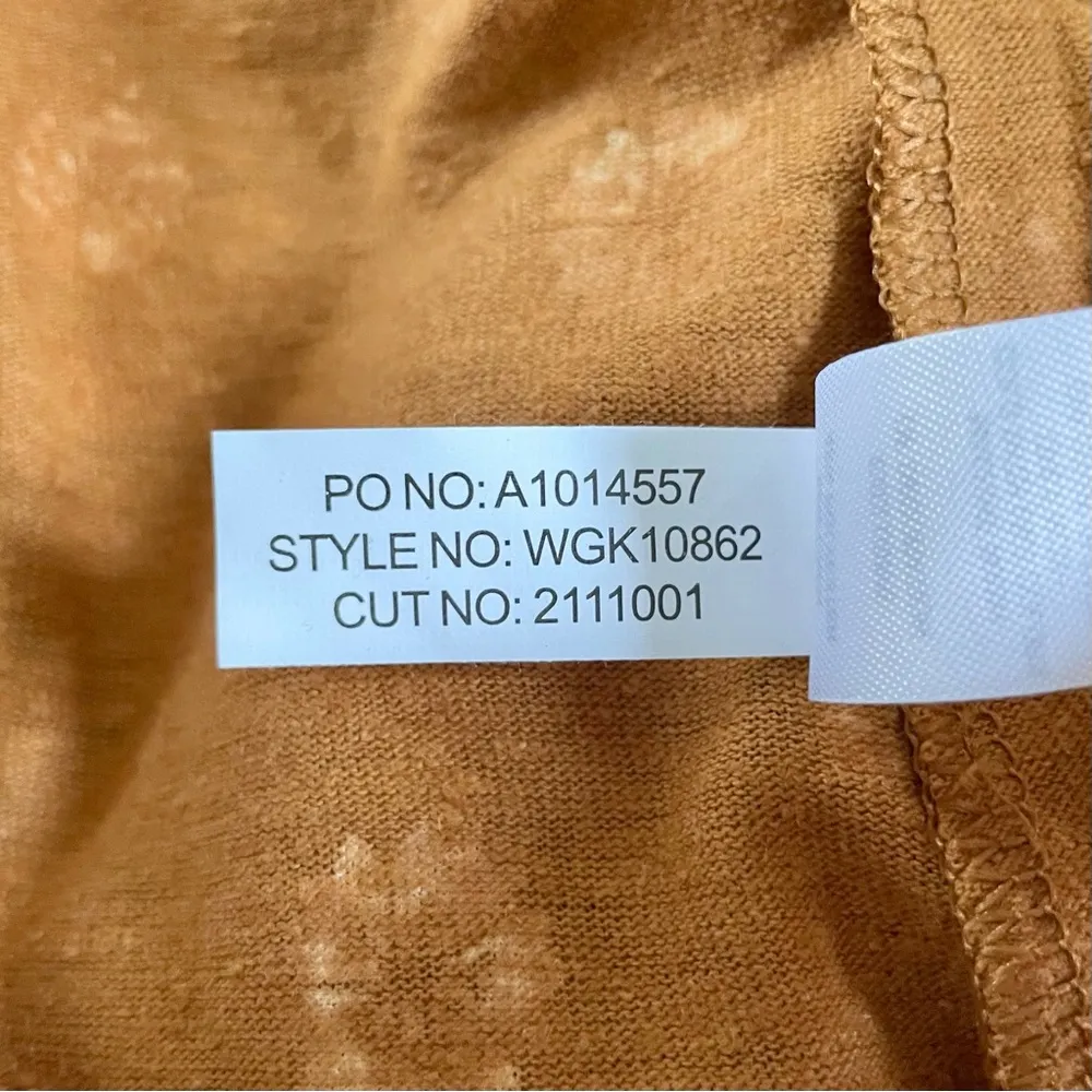 New  Floral Print Linen Blend Lace Trim Tank Top Brown Size Large - Image 12