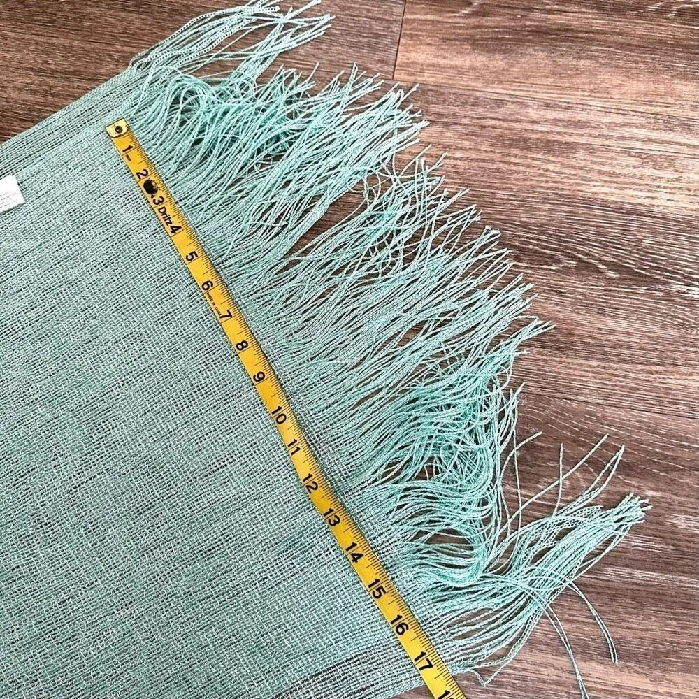 Green long fringe scarf - Image 6