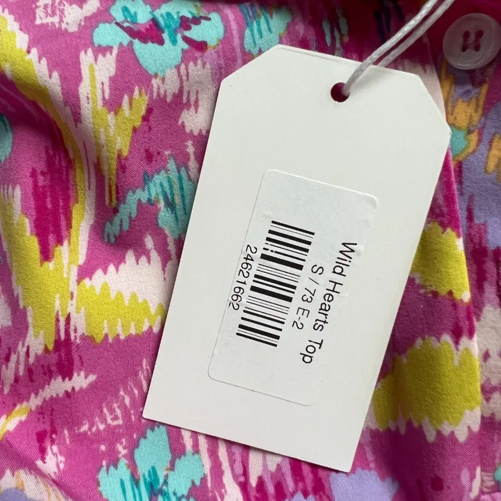 NWT Emily Wonder wild hearts top size Small Pink - Image 7
