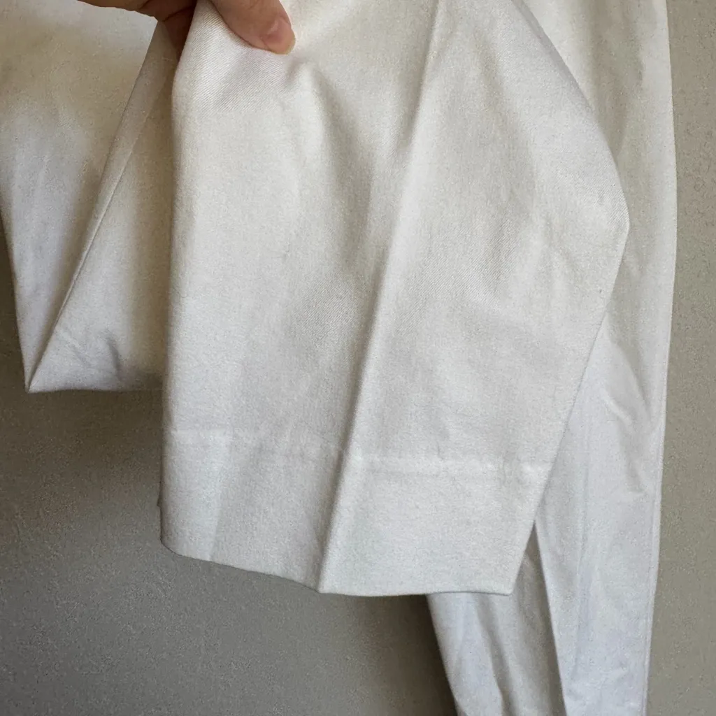 Neiman Marcus White Slim Straight Leg Ponte Zip Side Pants Womens 8 Career - Image 3