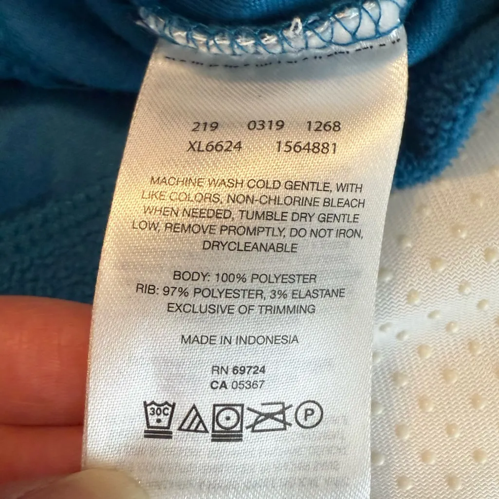 Columbia Fleece Quarter Zip Pullover Jacket Top Women’s Size Large Teal Blue - Image 4