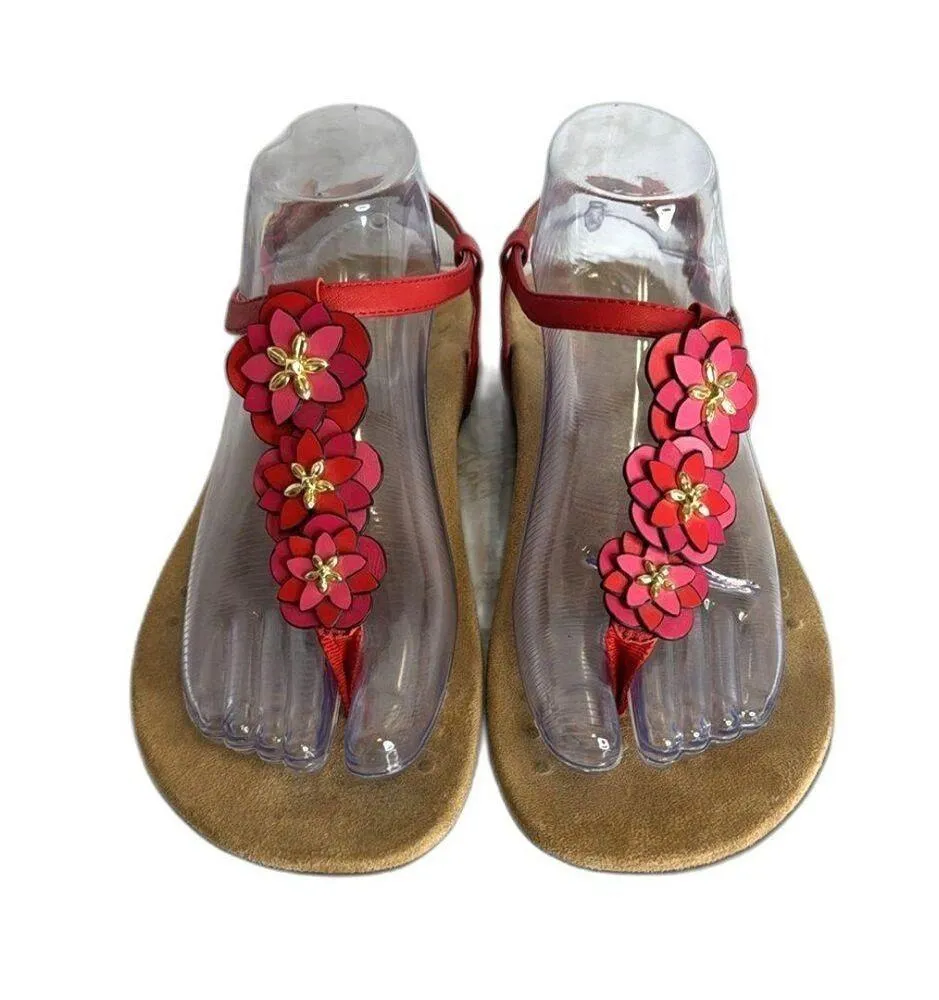 Vionic Womens Paulie Sandal flower detail t strap sandals shoes size 8 - Image 3