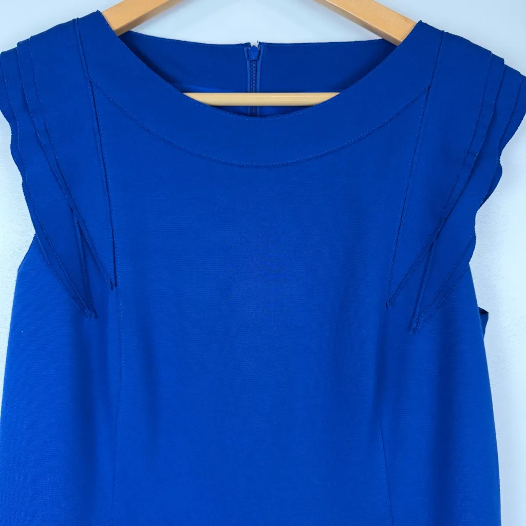 Akris Punto Cap-sleeve sheath dress Women's Size US 10 Blue Career - Image 2