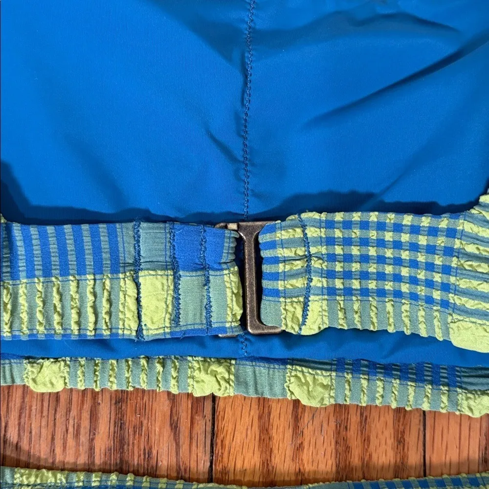 Andie Bikini Set Rye Top S Bikini Bottom XS Swimsuit Plaid Green Blue NWT - Image 6