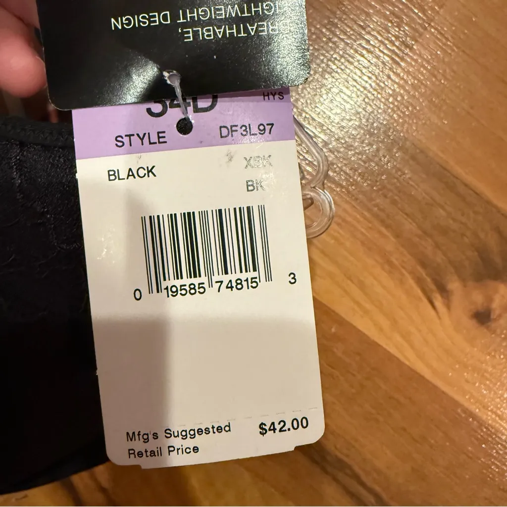 Bali bra Ultra light lace with lift 34D style‎ DF3L97 black NWT basic - Image 3