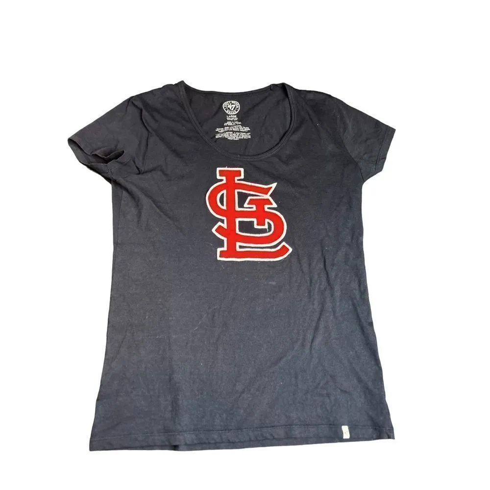 '47 Brand Women's Scoop Short Sleeve Scrum Tee Shirt - MLB Ladies T-Shirt Sz L p - Image 2