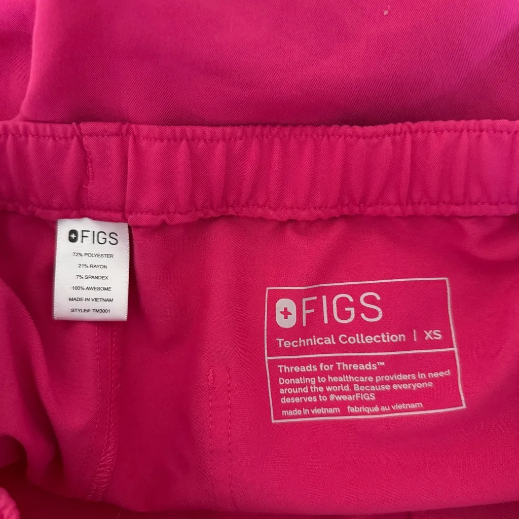 Figs XS Yola Scrub Skinny Pants Magenta Pink Dentist Doctor Nurse - Image 6