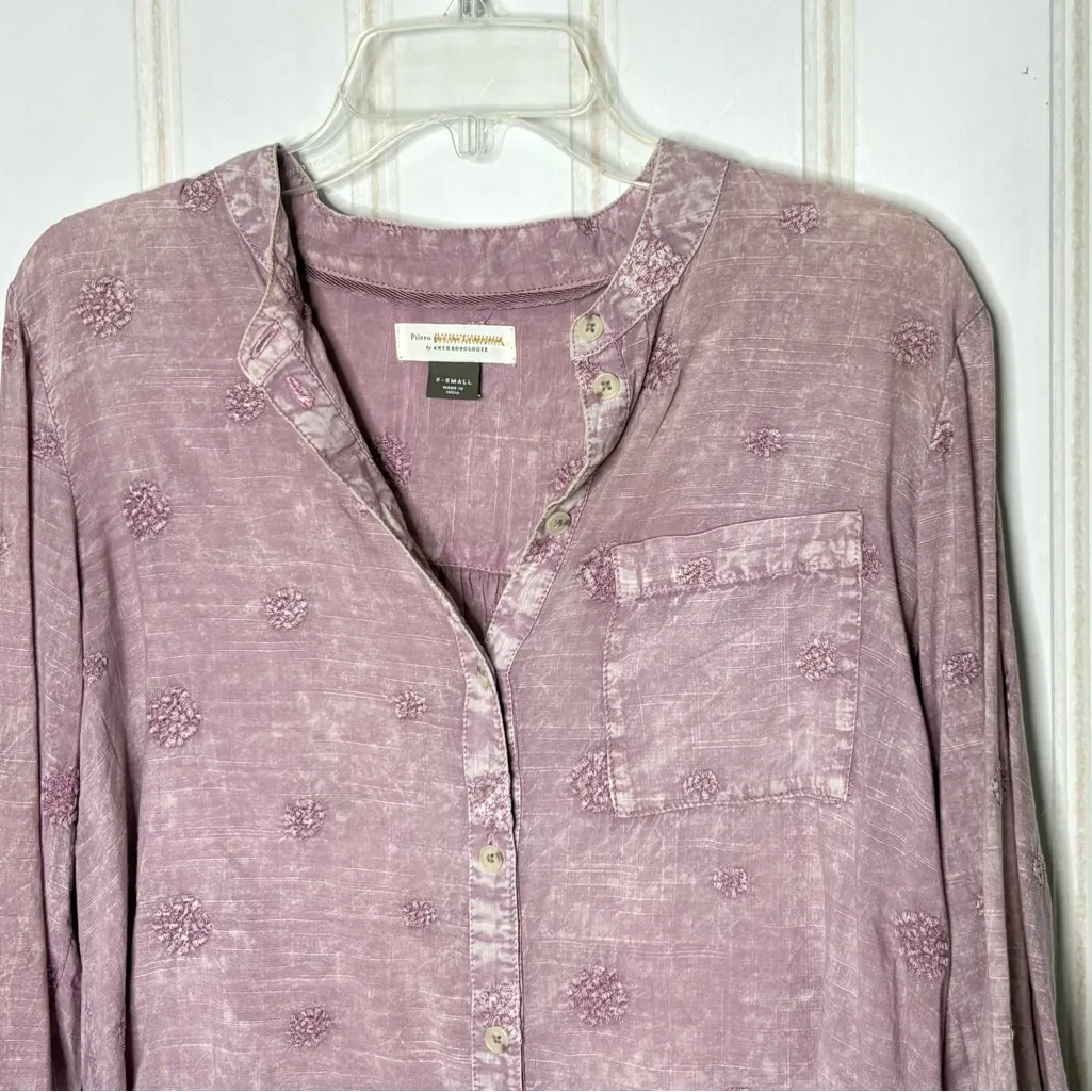 Pilcro By Anthropologie Top Blouse Size XS Sleeve Button Down 669 - Image 5