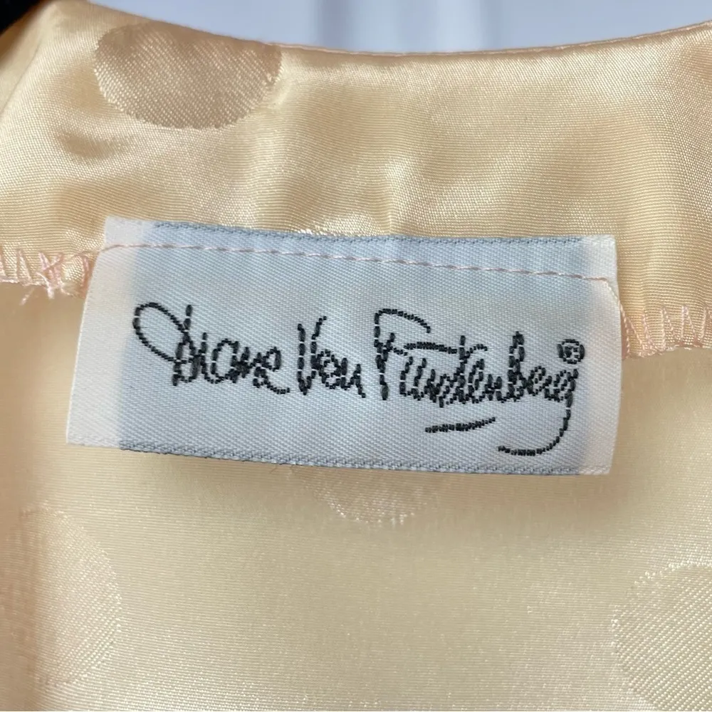 Vintage Diane von Furstenberg  Polka Dot Print Midi Length Wrap Dress in Cream 8 - Image 5