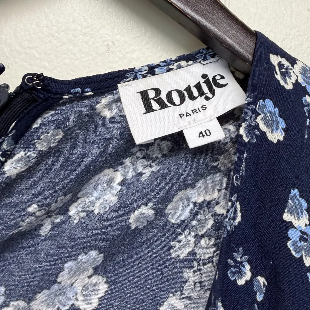 ROUJE Paolina Dress in Verveine Marine Size 40 US 8 Blue - Image 9