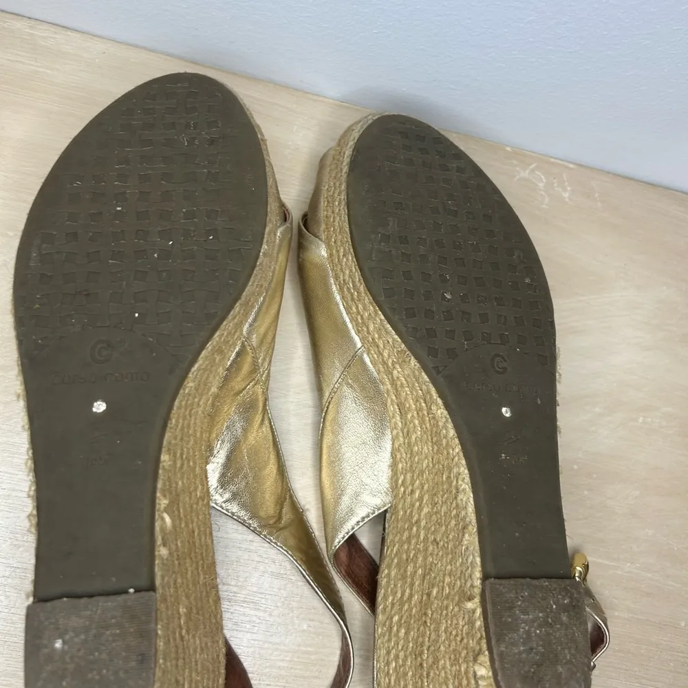 Corso Como Gold wedge sandals size 10M - Image 6