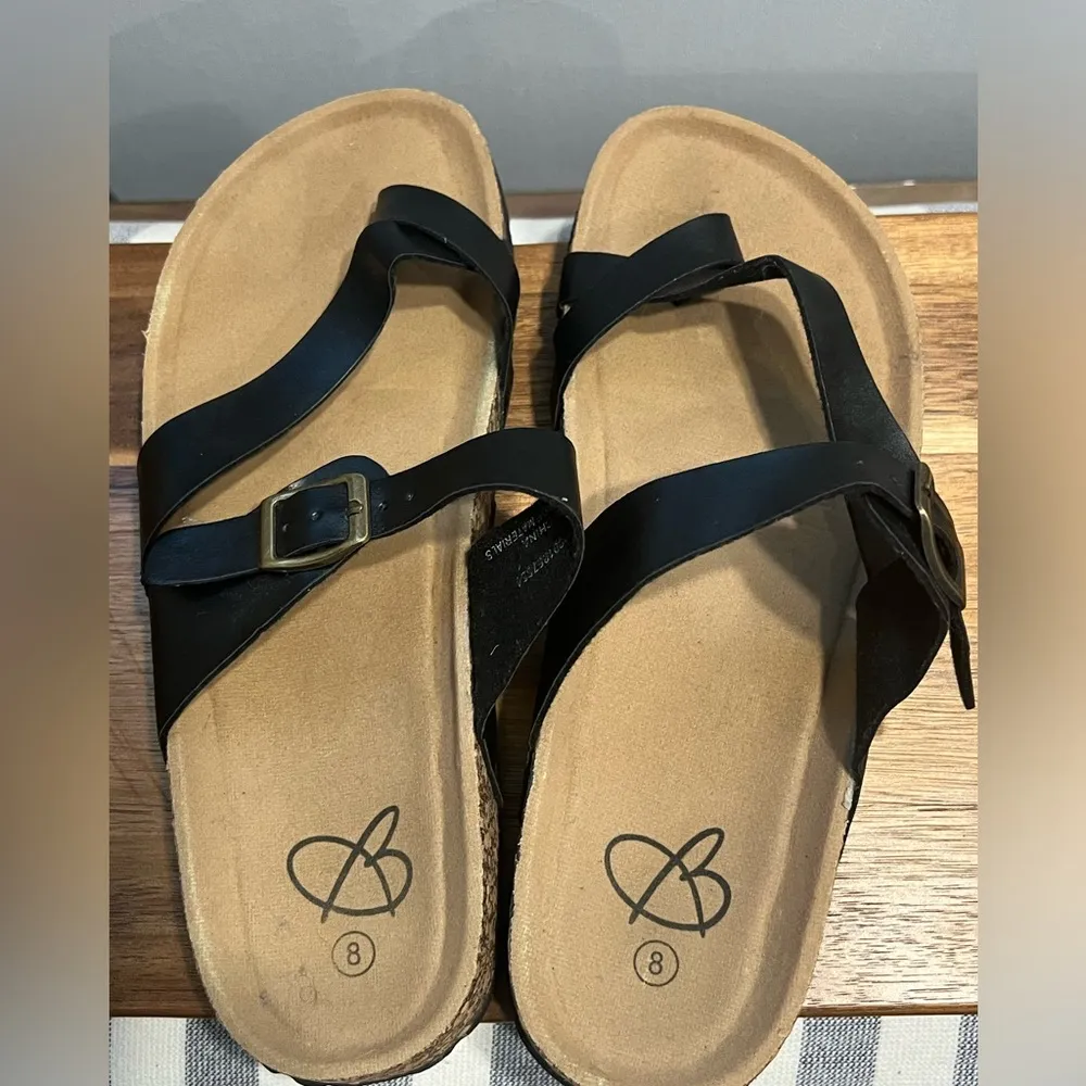 Bobbi Brooks Birks Style Sandals Black Size 8 - Image 4