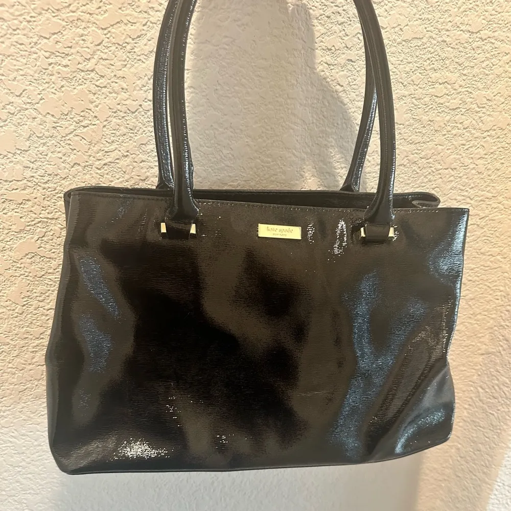 Kate Spade Bixby Place Elena Black Patent Saffiano Leather Satchel Handbag - Image 4