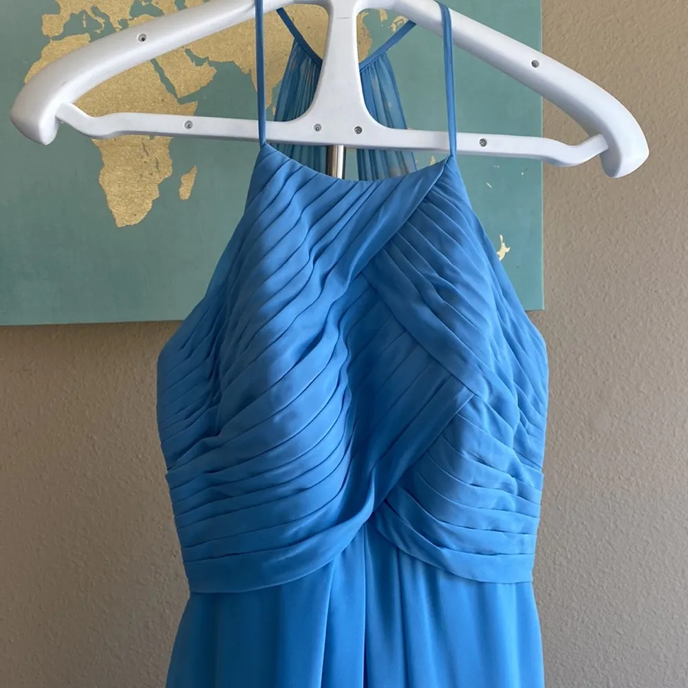 Azazie baby blue bridesmaid prom formal dress gown size c - Image 3