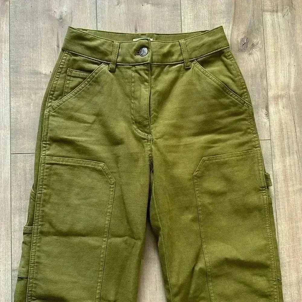 Aritzia Wilfred Free Green Cargo Carpenter Utility Pants Sz 00 - Image 2